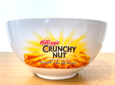 Vintage 2001 Kellogg's Crunchy Nut Sunrise Cereal Bowl Yellow & White Ceramic