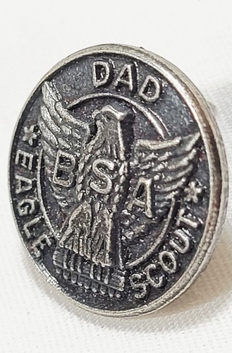 Vintage Silver Plated BSA Dad Eagle Scout Tie/Lapel Pin #1804 - Picture 3 of 7