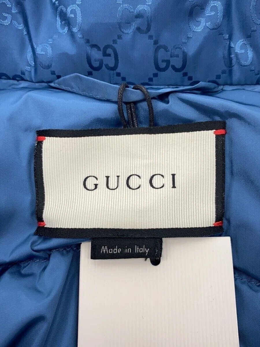 Piumino Gucci 46 nylon blu modello all over 406331 Z4218 autentico #ED ZGA