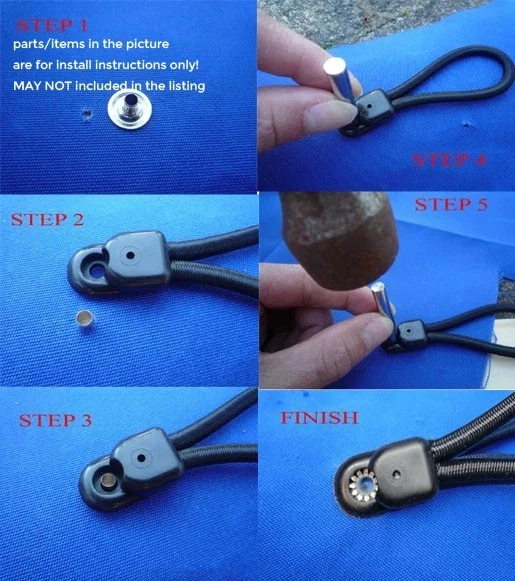 10x Bungee Bunji Loops for Ute Tonneau Cover Boat Marine Repair -- No Tool - image 2 of 2