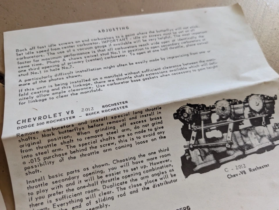 Nuevo de Lote Antiguo EELCO Kit de Enlace Multi Carburador Cadillac Ford Chevrolet Olds Foto 4 de 4