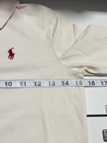 Ralph Lauren Girl Beige Polo Shirt Dress Long Sleeve Casual Tennis Golf L 14 16 - Picture 7 of 8