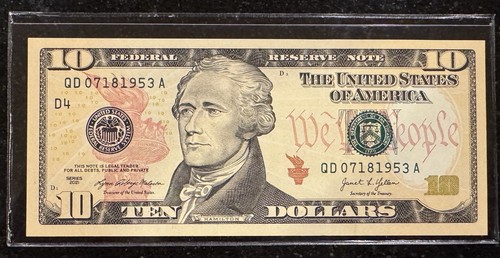 Fancy Serial Number! $10 Bill! 07181953! True Birthday Note!!! July 18, 1953! - Picture 1 of 2