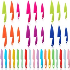 36 PCS Kids Plastic Kitchen Knives Children Safe Cooking Colored Nylon Set