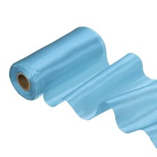 6 Inch Wide Satin Ribbon, 22 Yards Single Face Solid Ribbon, Blue