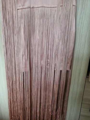 Karen Millen Taupe Satin Heavy Fringed Dress Open Back Mini Dress Uk 10 Bnwt - Picture 3 of 9