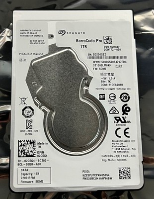 Seagate BarraCuda Pro 1Tb 2.5'' SATA Laptop HDD ST1000LM049-2GH172 2C5G4