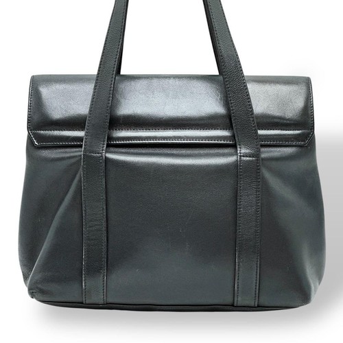 VERSACE Sac à main fourre-tout sac à main Méduse cuir noir authentique - Photo 3/24