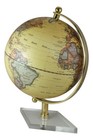 Globe Globe made of Brass 23 x 29 cm (9.1 x 11.4 IN) BEIGE Sea-Club