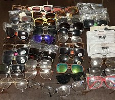Lot Of 55 Vintage Sunglasses Eyeglasses Frames Aviators Men  s Women  s 70s-80s