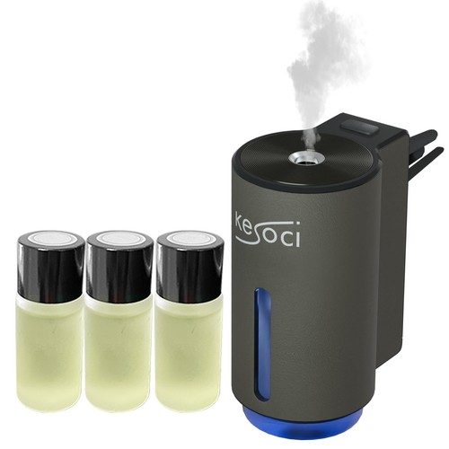 KESOCI Profumatore Auto Ricaricabile Intelligente con Set di 3 x 10 ML Fragranze - Foto 9 di 24