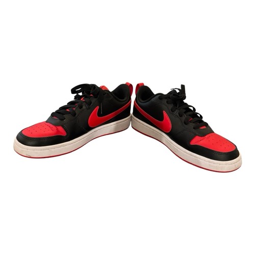 Nike Court Borough Low 2 GS Zapatos Atléticos Tenis Negro Rojo Juvenil 5Y - Imagen 5 de 7
