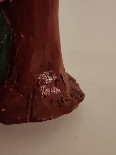 Vintage 1996 Weihnachtsmann Figur handbemalt Volkskunst Stil signiert DM 96 Weihnachten - Bild 8 von 8