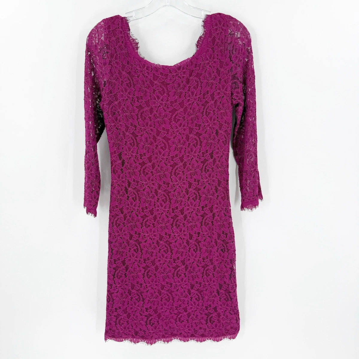 dvf pink lace dress Diane Von Furstenberg Pink Zarita Lace Dress L Diane Von Furstenberg
