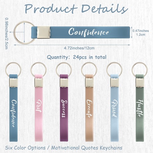 24 Stück Motivierende Schlüsselanhänger Geschenke Inspirierend Silikon Schlüsselanhänger für Lehrer - Bild 6 von 6