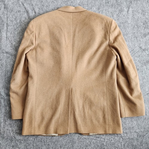 Lands' End Blazer Herren 42R Beige Kamelhaar Wolle Leder Knöpfe Büro Arbeit - Bild 2 von 21