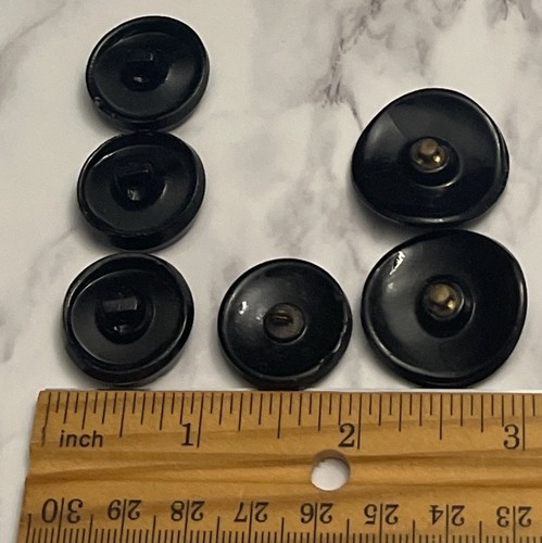 Vintage Czech Black Glass Buttons Button Lot 141-2 - Picture 7 of 9