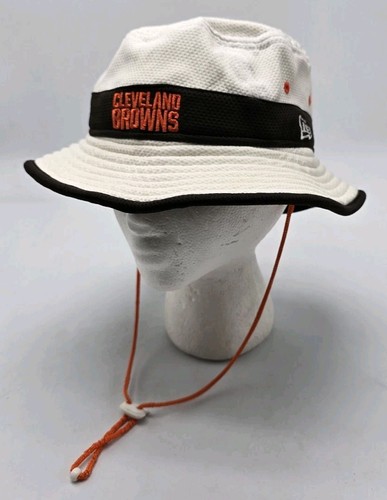 New Era CLEVELAND BROWNS Sideline Football Bucket Hat White Brown NFL Adult OSFM - Picture 1 of 7