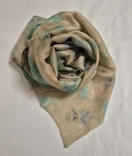 Handmade Perssimon Dyed long Silk Scarf  Eco-freindly Product of Korea 15.7"x67"