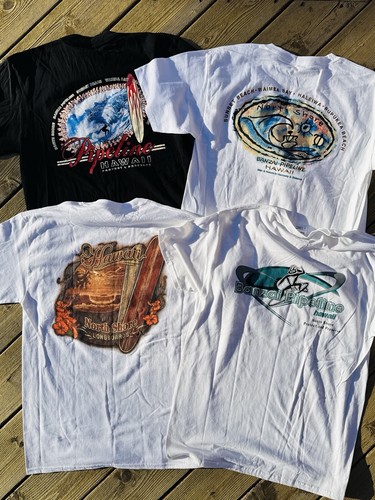 Hawaii T Shirt Lot 4 Bonzai Pipeline North Shore Men’s M Tees & LS Y2K Surf - Picture 1 of 20