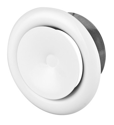 Tellerventil Ø 200 mm Zuluft Ventil Lüftungsventil Weiß Diffusor Decke Wand