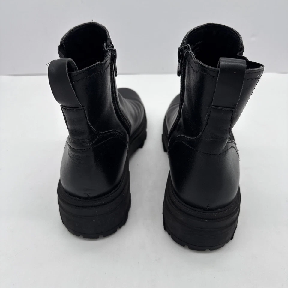 Botas de combate House of Harlow 1960 Righteous suela de cuero negro para mujer talla 9 Foto 3 de 4