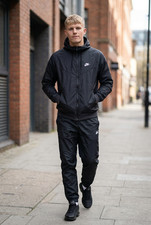 Nike Vintage Rare Glanz Windbreaker Windrunner Jacket Black Nylon M