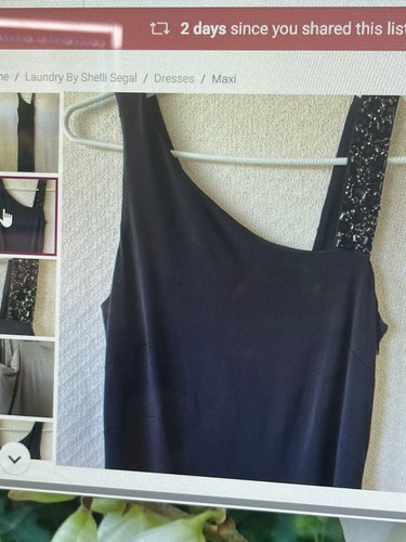 Abito da sera elegante nero Laundry by Shelli Segal - abito formale donna taglia 8 - Foto 2 di 6