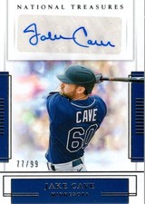 2020 Panini National Treasures Signatures #17 Jake Cave Auto /99 - BB