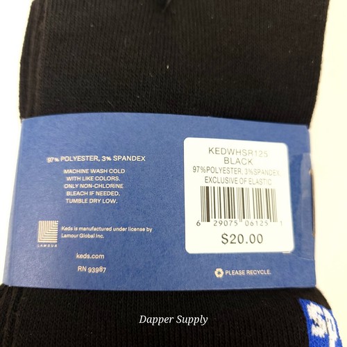 Keds Everyday Crew Socks 6 Pairs Black Size 6–10 Women’s Polyester Blend New - Picture 4 of 7
