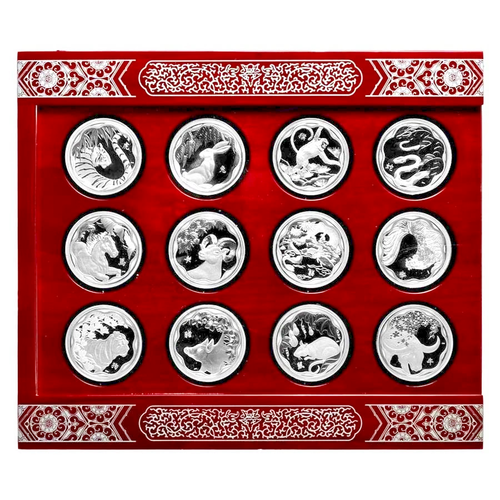 Canada 12-Coin Silver $15 Lunar Lotus Proof Set – Box & COA Included – Complete  - Picture 1 of 5