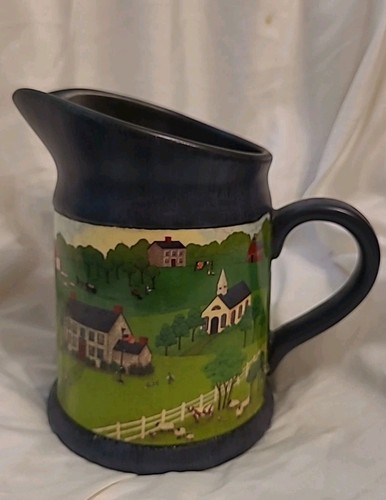 Americana Krug der Bauernhofszene, Valerie Kissen Keramik, 6 1/2 Zoll - Bild 2 von 11