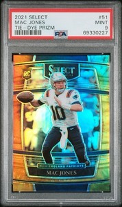 2021 PANINI SELECT #51 MAC JONES TIE-DYE PRIZM /25 - PSA 9