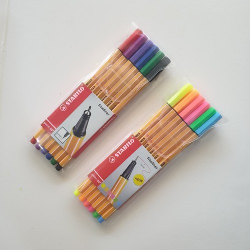Stabilo Point 88 Fineliner 6er Set einfarbig und neonfarben 0,4 mm feiner Schreibstift - Bild 7 von 7
