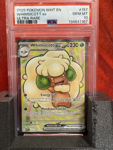 2025 Pokémon White Flare #157 Whimsicott EX PSA 10 Gem Mint