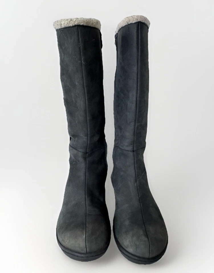 Botas de inverno Teva Figueroa impermeável couro alto camurça forro quente sapatos 9.5 - Imagem 3 de 4