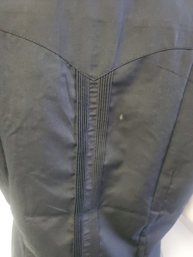 Mujer Guayabera Mexicana FLORAL Camisa Negra XSpequeña Botón Bolsillo Frontal - Imagen 7 de 14