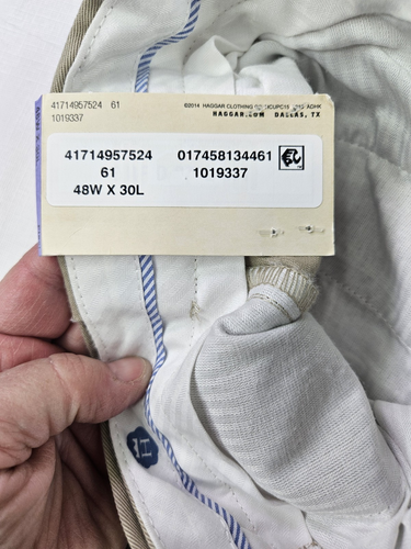Haggar Chino Pant Men 48x30(Real 48x29) Khaki Cotton Classic Fit Work Casual NWT - Picture 9 of 13