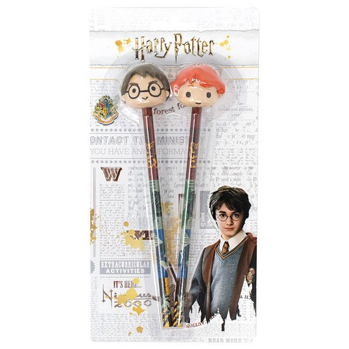 Harry Potter Set 2 Pencils Con 3d Gomma Per Cancelleria Toppers Blue Sky Studios - Imagen 2 de 2