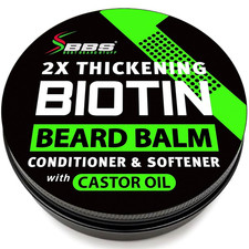 Biotin Beard Balm for Men - 2X Thickening for Beard and Mustache - Organic Musta