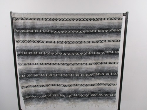 Vintage Mexican Blanket, Sarape, Throw, Rug, Grey, Picnic, Festival, Camping 89 - Picture 4 of 7