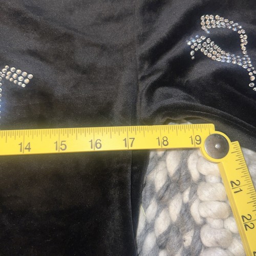 Juicy Couture Bling Velour Crew Crop Top Velour Liquorice Black Sz XS $89 NEW - Picture 4 of 4