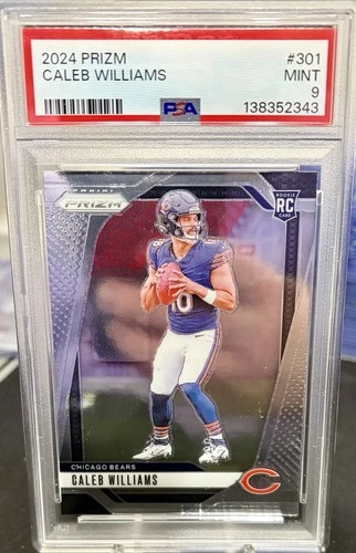 2024 Panini Prizm Football Caleb Williams Base RC #301 Chicago Bears PSA 9