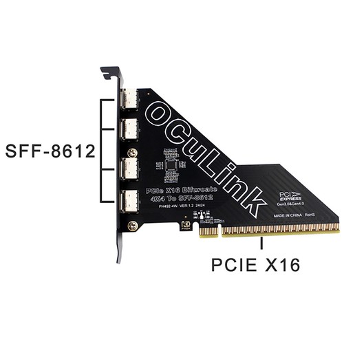 Tarjeta de expansión con externa PHDK PCIe X4 X1/X8/X16 4.0 Oculink SFF8611&8612 - Imagen 25 de 25