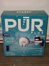 Brand New! PUR PLUS Horizontal Faucet Mount Water Filtration System - Chrome NIB
