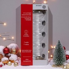 GE C9 COOL Bright Clear Replacement Bulbs 5pk Bulbs 7 Watt Christmas