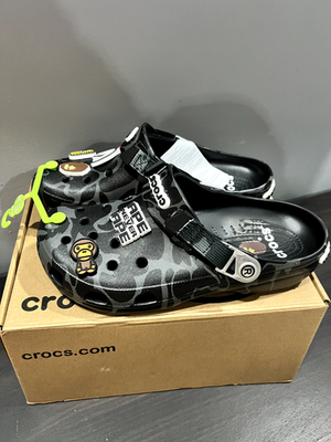 Unisex BAPE X Crocs Classic Slip On Clog - Pink, Blue, Black