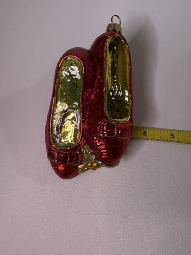 Zapatillas Kurt S Adler Polonesa Rubí Sopladas a Mano Adorno de Navidad Mago de Oz - Imagen 3 de 13