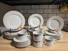 Vintage Studio Nova Hi Fi 🌈 L9186 Service For 6 1980s Postmodern Rainbow EUC