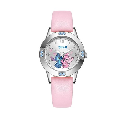 Reloj infantil Disney Stitch dibujos animados cinturón de acero conjunto de diamantes de alta calidad - Imagen 17 de 26